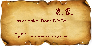 Mateicska Bonifác névjegykártya